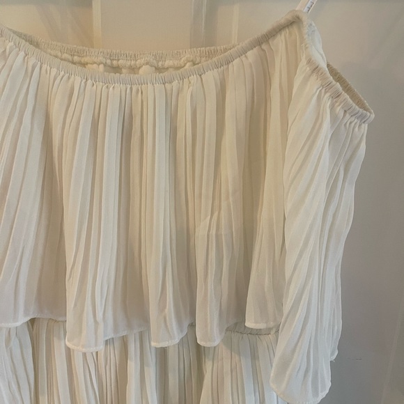 Lulus White Tiered Pleated Dress (S) - Picture 3 of 8
